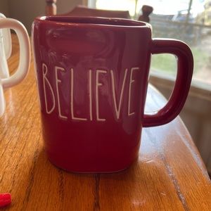 Rae Dunn, “Believe” red Christmas mug. Never used. Perfect condition!